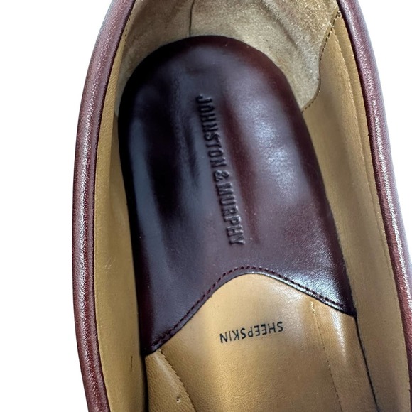 Johsnton & Murphy size 11.5M C5 20 2457 black brown loafers sheepskin 202 205 01